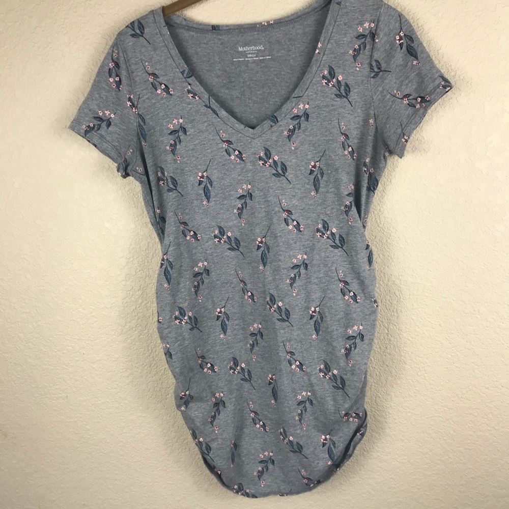 Motherhood Grey Floral Top Size SP